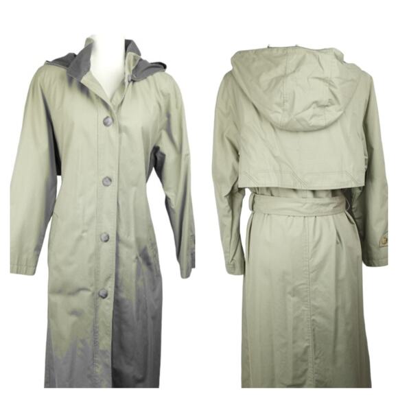 FLEET STREET Hooded Trench Coat with Belt. 12P - Picture 1 of 10